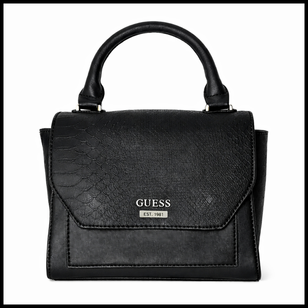 GUESS Black Croc-Embossed Women's Bag
